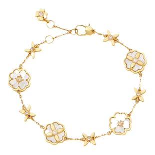 【3期免息】kate spadeks Heritage bloom桃心四叶花手链