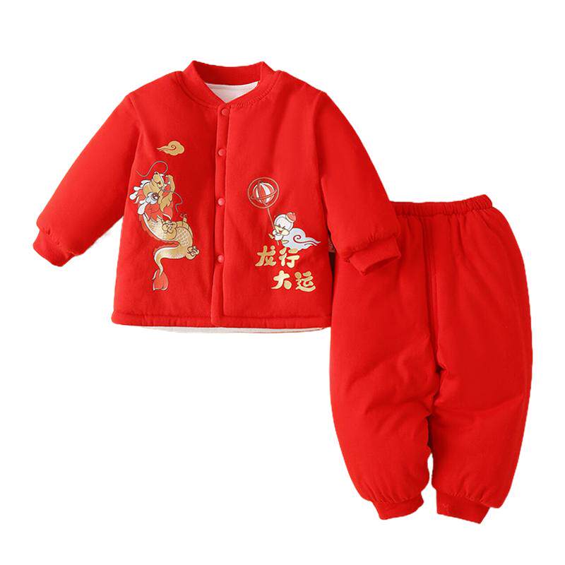 巴布豆婴儿衣服套装秋冬保暖厚棉
