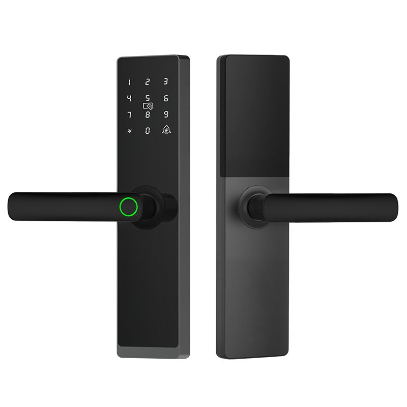 木门专用指纹锁把手单舌智能锁办公室卧室室内门密码锁房门电子锁