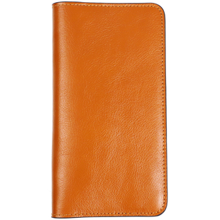 头层牛皮双手机收纳包适用苹果小米荣耀vivo华为复古真皮磁吸钱包