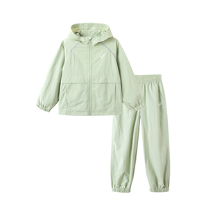 亚瑟士运动套装春季薄款舒适户外连帽外套休闲裤子男女童防泼水新