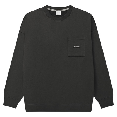 GWIT美式休闲纯色套头圆领卫衣男