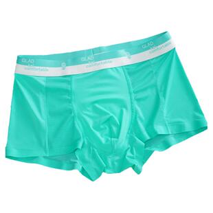 冰丝空调内裤男四角裸感平角薄款男士内裤网孔透气速干丝滑简约款