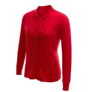 属马本命年秋衣秋裤纯棉老人开衫内衣加厚中老年妈妈红色保暖套装