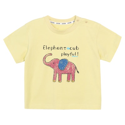 小O爸男婴童 宝宝短袖t恤涂鸦2026新款红色婴儿卡通夏季上衣