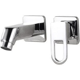 铜芯水龙头卫生间浴室柜入墙式冷热开关洗脸盆抽拉式分体龙头配件