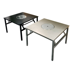 夜市摆摊不锈钢户外烧烤桌子木炭烤炉长桌正方形折叠式火锅桌商用