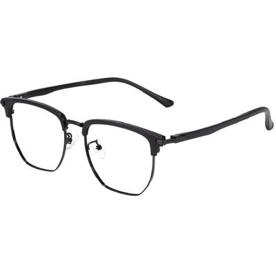 痞帅黑色半框眼镜近视男款