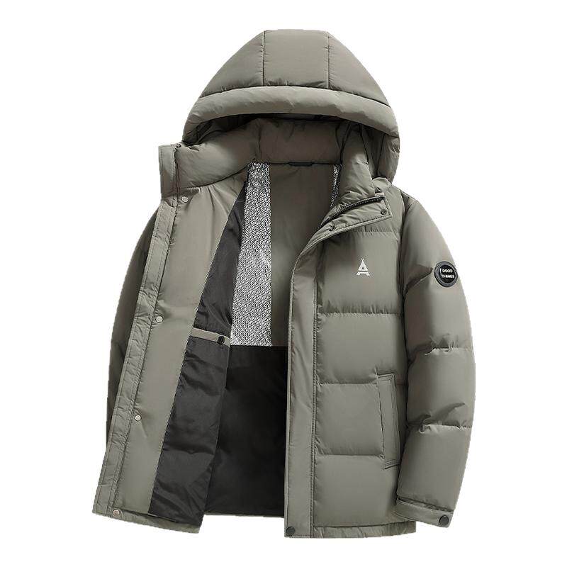 鸭鸭登山羽绒服男短款2024冬季新品时尚连帽百搭保暖面包服外套PG