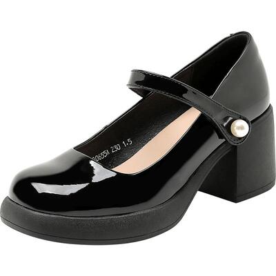 大东浅口单鞋复古车缝线魔术贴