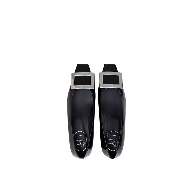 国内现货24秋季Roger Vivier RV经典方扣方头百搭平底乐福鞋单鞋