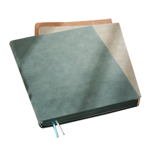 A4特大号软皮面超厚笔记本本子简约复古日记本加厚商务办公会议记事本大学生考研学习摘抄手账本定制可印LOGO