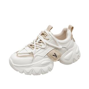 意尔康女鞋春秋季松糕厚底运动休闲老爹鞋女士时尚潮流单鞋