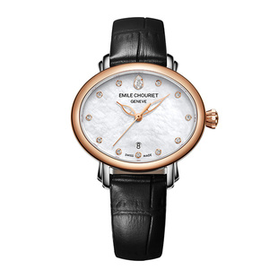 【5折福利款】艾米龙Emile Chouriet明珠玫瑰金钻石奢华机械女表