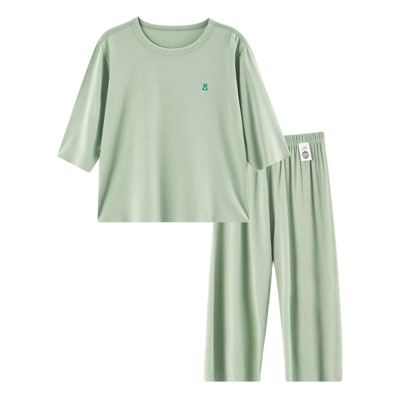 欧孕[植纤纤]儿童睡衣套装夏季新款薄款男孩女童优可丝宝宝家居服