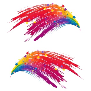 汽车贴纸星星彩色多巴胺车身保险杠划痕遮挡遮盖摩托车电动车贴纸