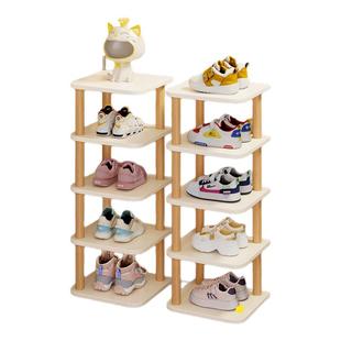 门口拐角窄小鞋架新款入户墙角立式实木收纳架子家用转角多层鞋柜