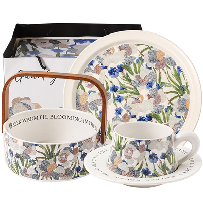 川岛屋鸢尾花新款高颜值餐具套装