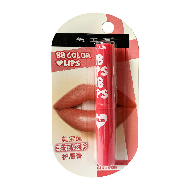 美宝莲柔润炫彩护唇膏摇滚樱粉控