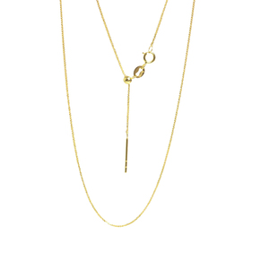 针式链18k金肖邦au750黄金穿珠针头链手链项链伸缩可调节针链diy