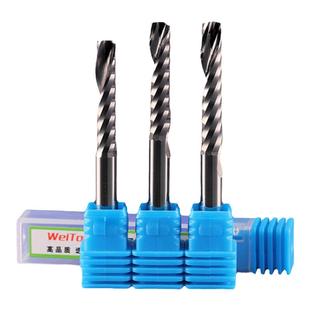 威特6mm单刃螺旋铣刀密度板切割钨钢铣刀数控雕刻机刀头单刃铣刀