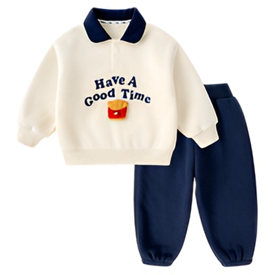 嘟嘟家男童套装冬季女童卫衣裤子儿童绒上衣长裤宝宝冬装衣服童装