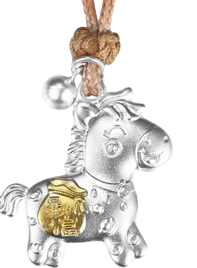 足银999马上暴富吊坠皮绳款