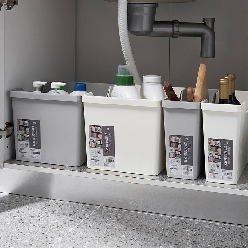 文件盒子办公室书架桌面置物架橱柜箱框厨房高窄整理收纳盒塑料筐