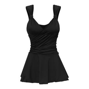 BE范德安时尚泳衣女大码遮肚显瘦带钢托 保守ins裙式防晒度假泳装