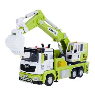 合金工程车套装城市小汽车玩具惯性回力仿真吊机挖机重卡汽车模型