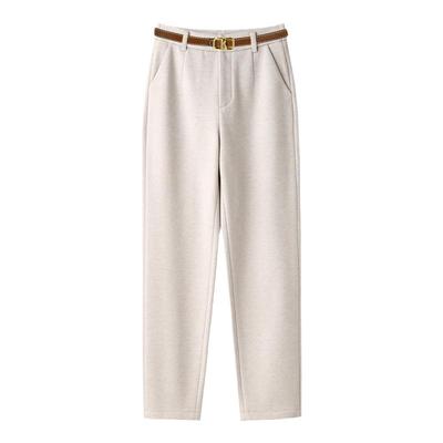 韩氏伊人加绒烟管裤女2025年新款秋冬款高腰显瘦加厚法棍直筒裤子