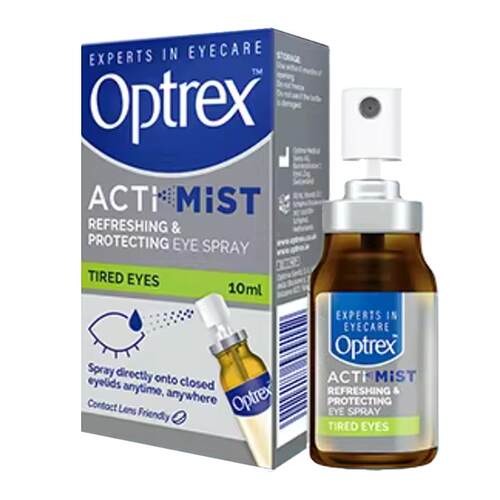 Optrex爱滴氏进口润眼喷雾薄荷清凉B5滋润隐形眼镜美瞳可用10ml*2