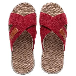 家用拖鞋夏天女可爱家居防滑棉麻静音软底亚麻凉拖鞋家用男牛筋底