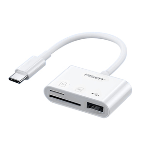 品胜三合一typec手机读卡器相机sd卡转接头TF内存卡U盘OTG转换器适用苹果17pro/16笔记本电脑佳能大疆USB拓展