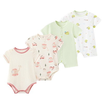 英氏婴儿哈衣夏季爬服纯棉