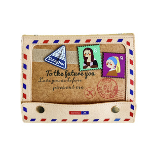 未来信儿童盖章手账本奇葩A6活页本旅行印章收集本子手帐本可斜挎