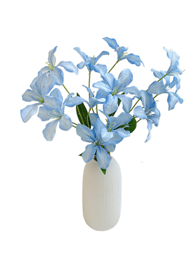 蓝色火焰百合花仿真花束桌面摆件