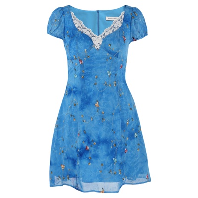 韩语琳法式V领度假风连衣裙