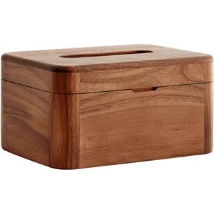 西物实木纸巾盒胡桃木车载抽纸盒创意高档轻奢家用客厅磁吸收纳盒