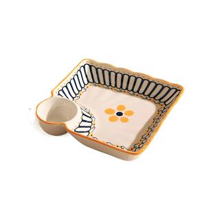 舍里饺子盘子带醋碟碗虾盘家用儿童早餐盘高级感好看吃水饺专用盘