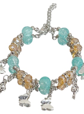 小众设计蝴蝶流苏手链冰裂珠手串