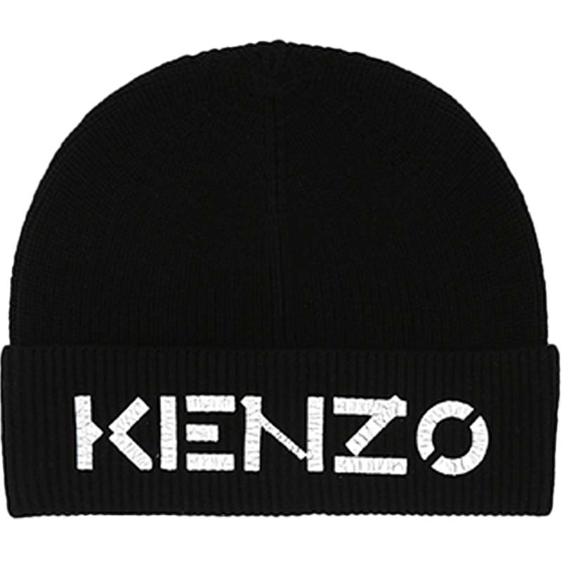 KENZO新款字母黑色冷帽针织帽