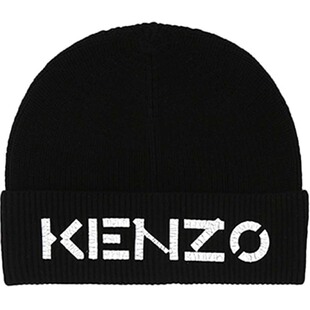 KENZO/高田贤三新款破裂字母图案黑色针织帽冷帽FA68BU111KEK