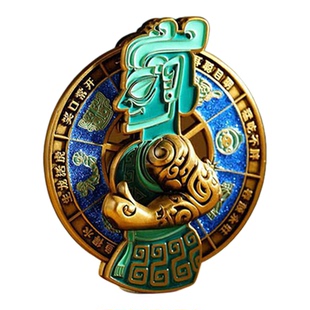 三星堆博物馆文创出手吧青铜人金属挂件钥匙扣可动挂件旅游纪念品