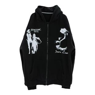 ERROR CODE 美式复古卫衣女春款针织情侣连帽开衫拉链外套男上衣