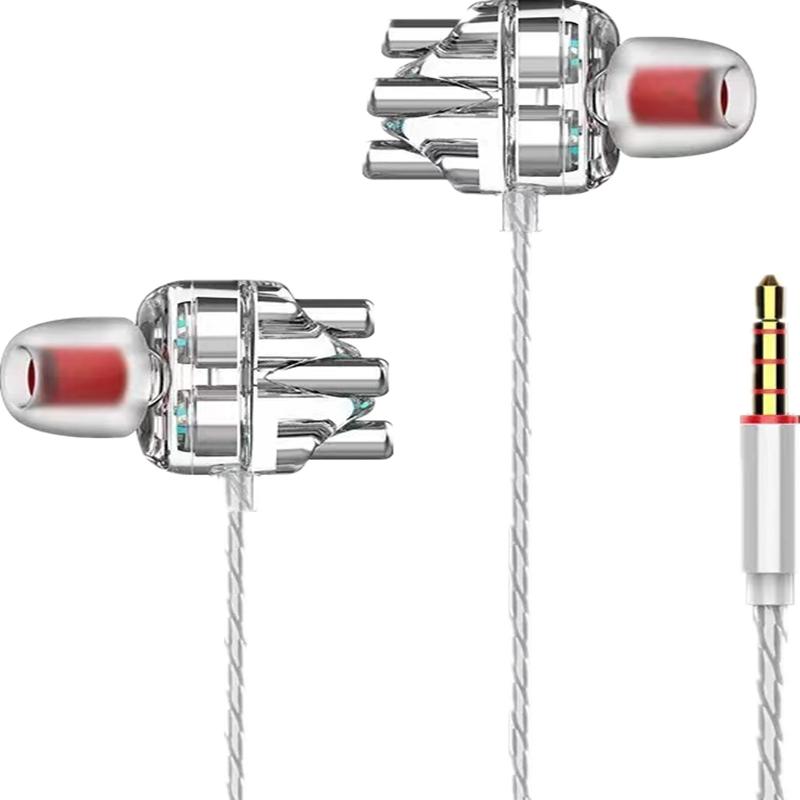 四核双动圈高音质入耳式耳机游戏带麦重低音监听音乐运动线控调音