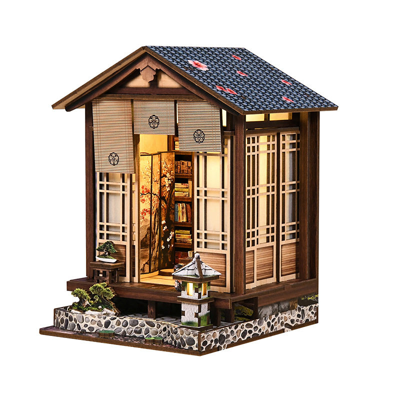 苔灯和庭diy小屋神秘书柜摆件