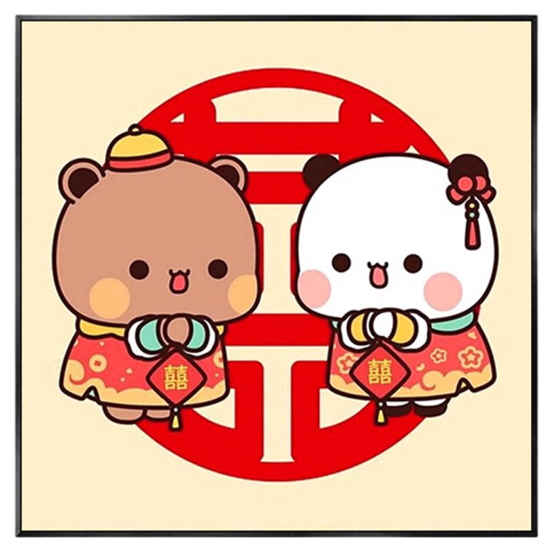 一二布布新婚情侣卧室装饰画客厅