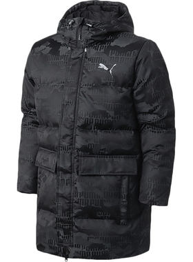 Puma正品新款男子连帽长款羽绒服