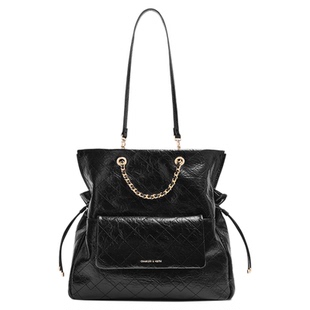 [新年礼物]CHARLES&KEITH25冬CK2-30782756抽绳油蜡皮菱格双肩包